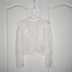 Lace Top with Ruffle Design